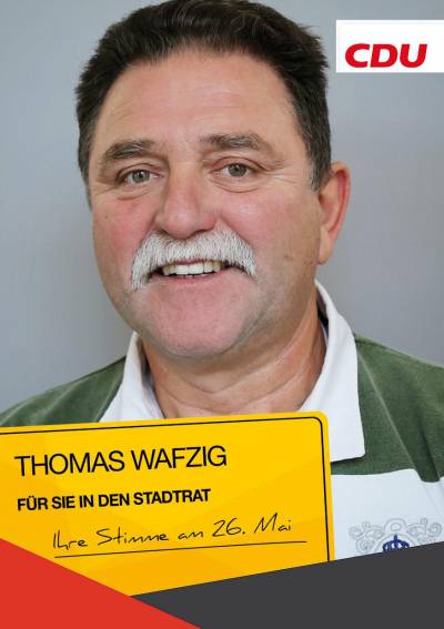 Thomas Wafzig
61 Jahre 
Bademeister

Thomas Wafzig kandidiert auf Platz 19 der Stadtratsliste - Thomas Wafzig
61 Jahre 
Bademeister

Thomas Wafzig kandidiert auf Platz 19 der Stadtratsliste